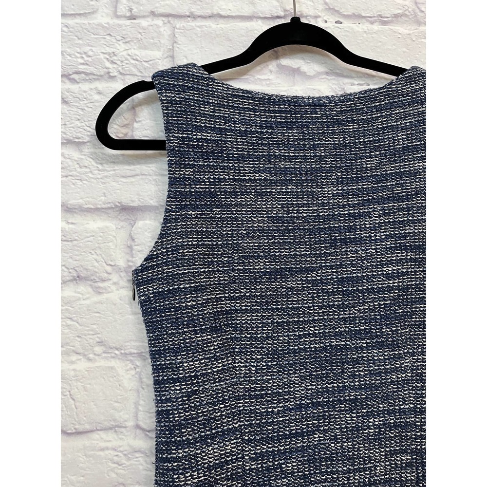 Banana Republic tweed sheath dress 4. Blue and white woven pattern. Sleeveless. - Picture 7 of 10